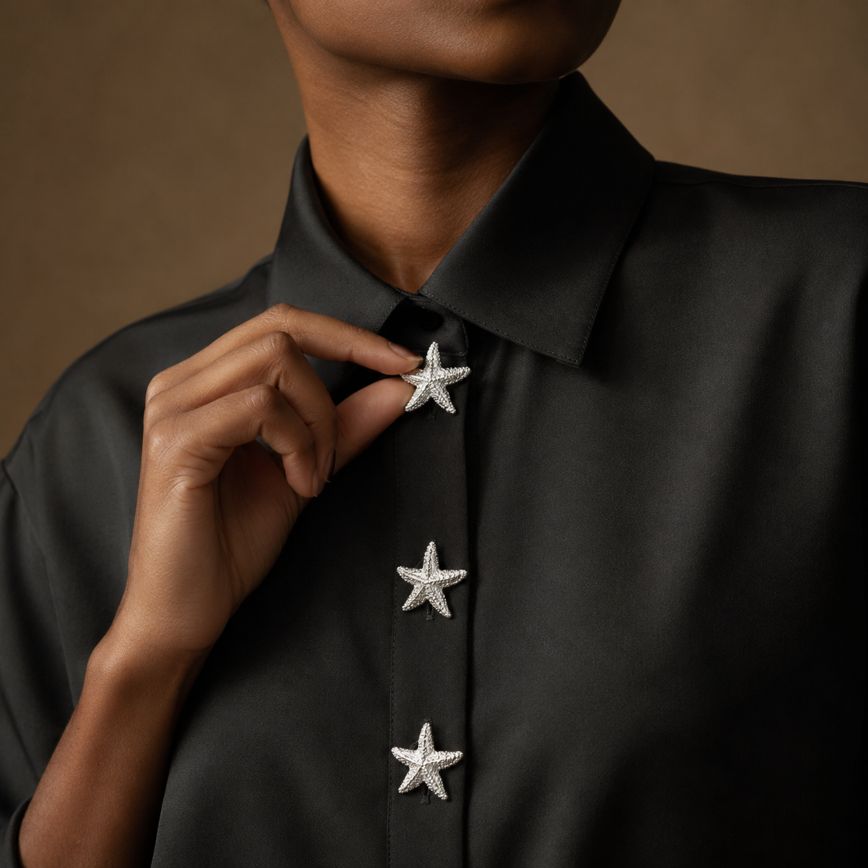 Silver Tide Starfish Button Cover