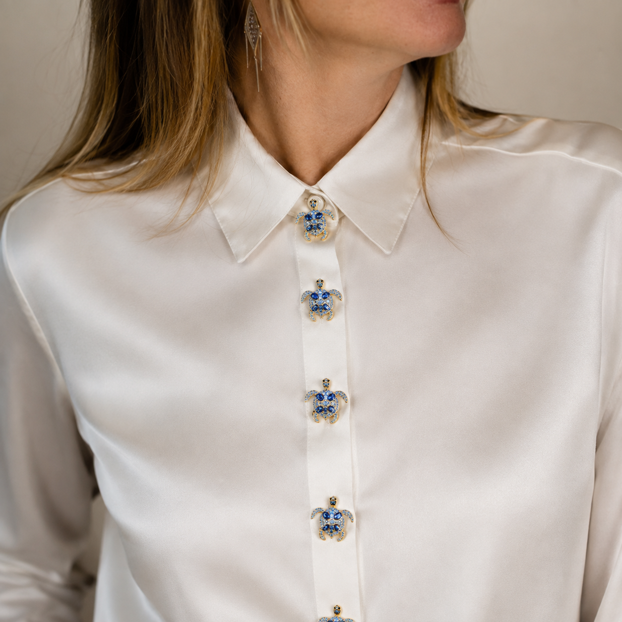 Sapphire Sea Turtle Button Cover