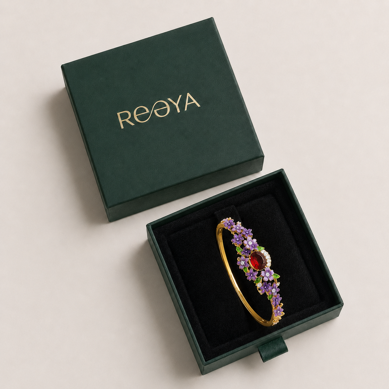 Burgundy Garden Floral Bracelet