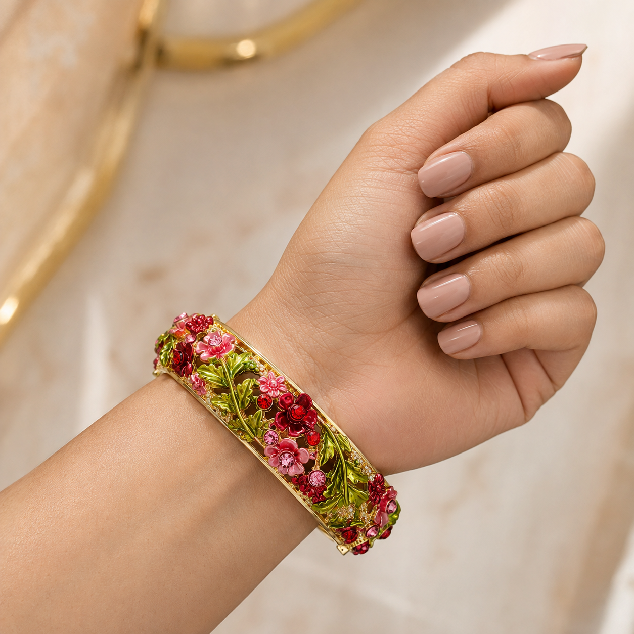 Crimson Rose Garden Bracelet