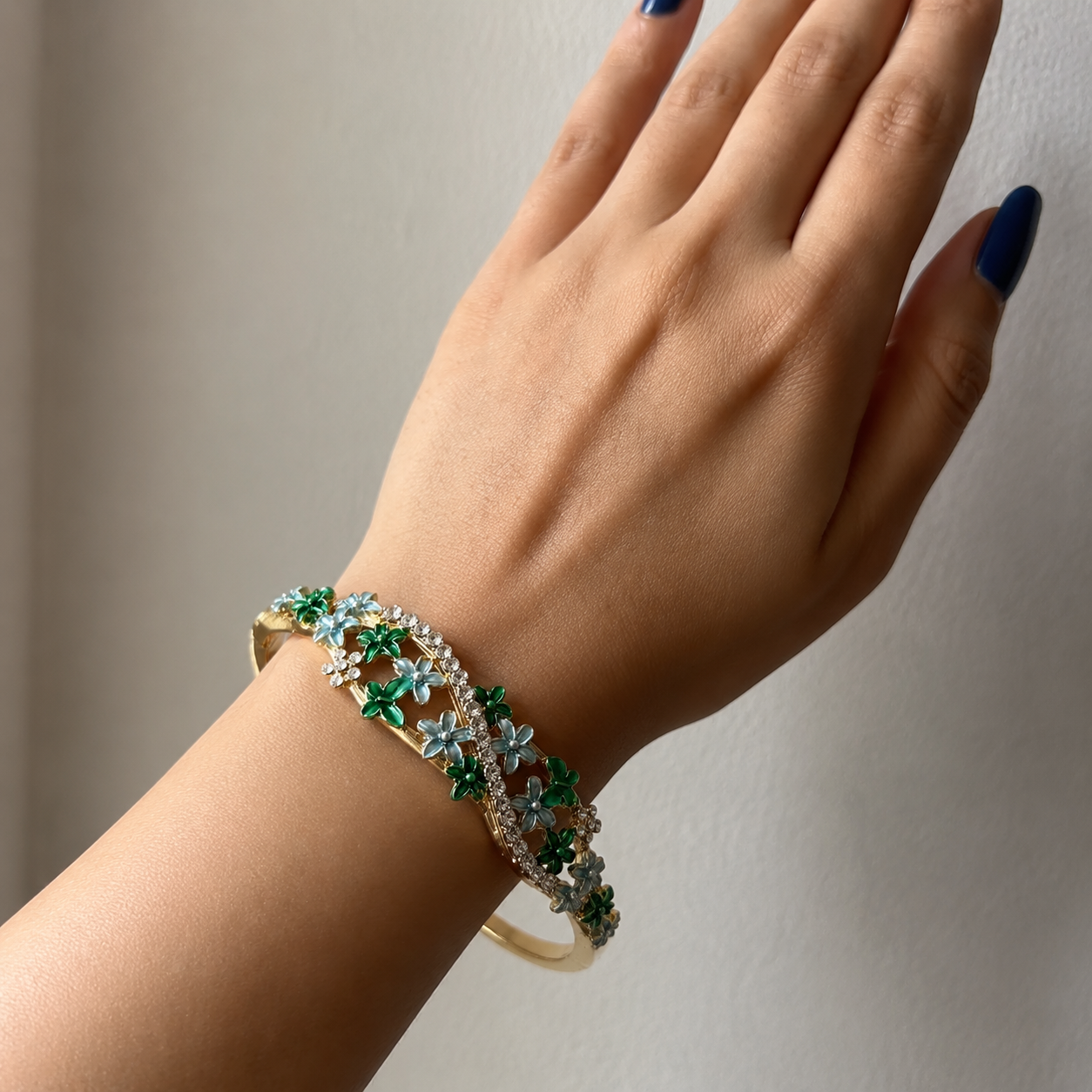 Emerald Meadow Floral Bracelet