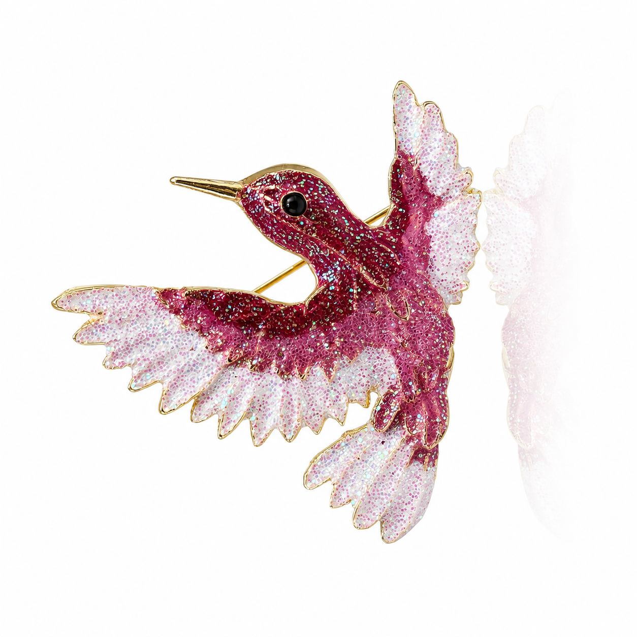 Purple Hummingbird Enamel Brooch Pin