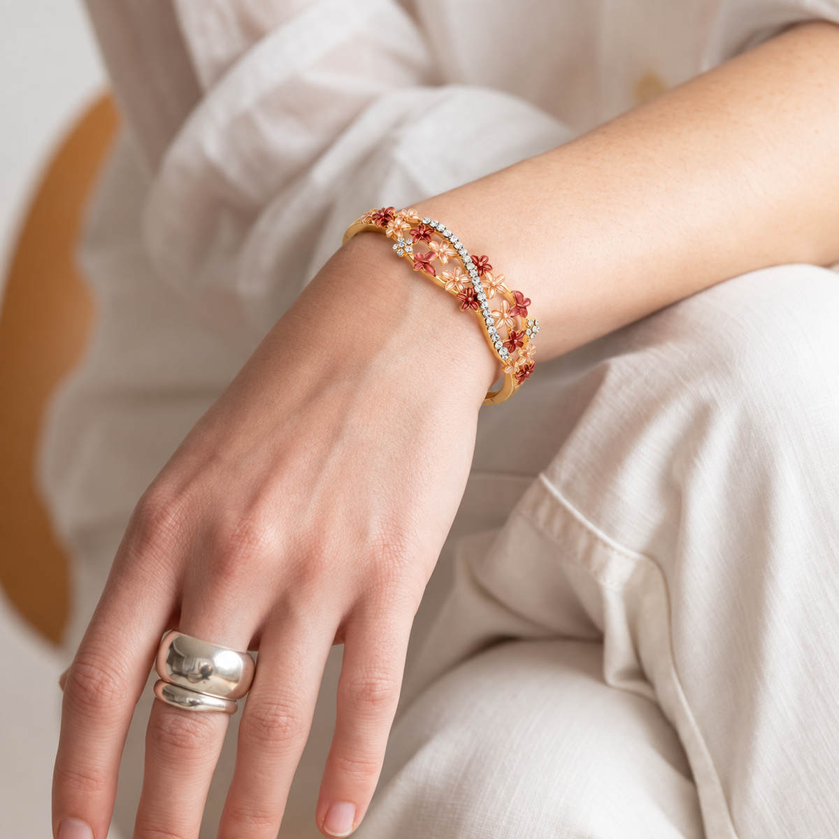 Rosé Bloom Crystal Bracelet