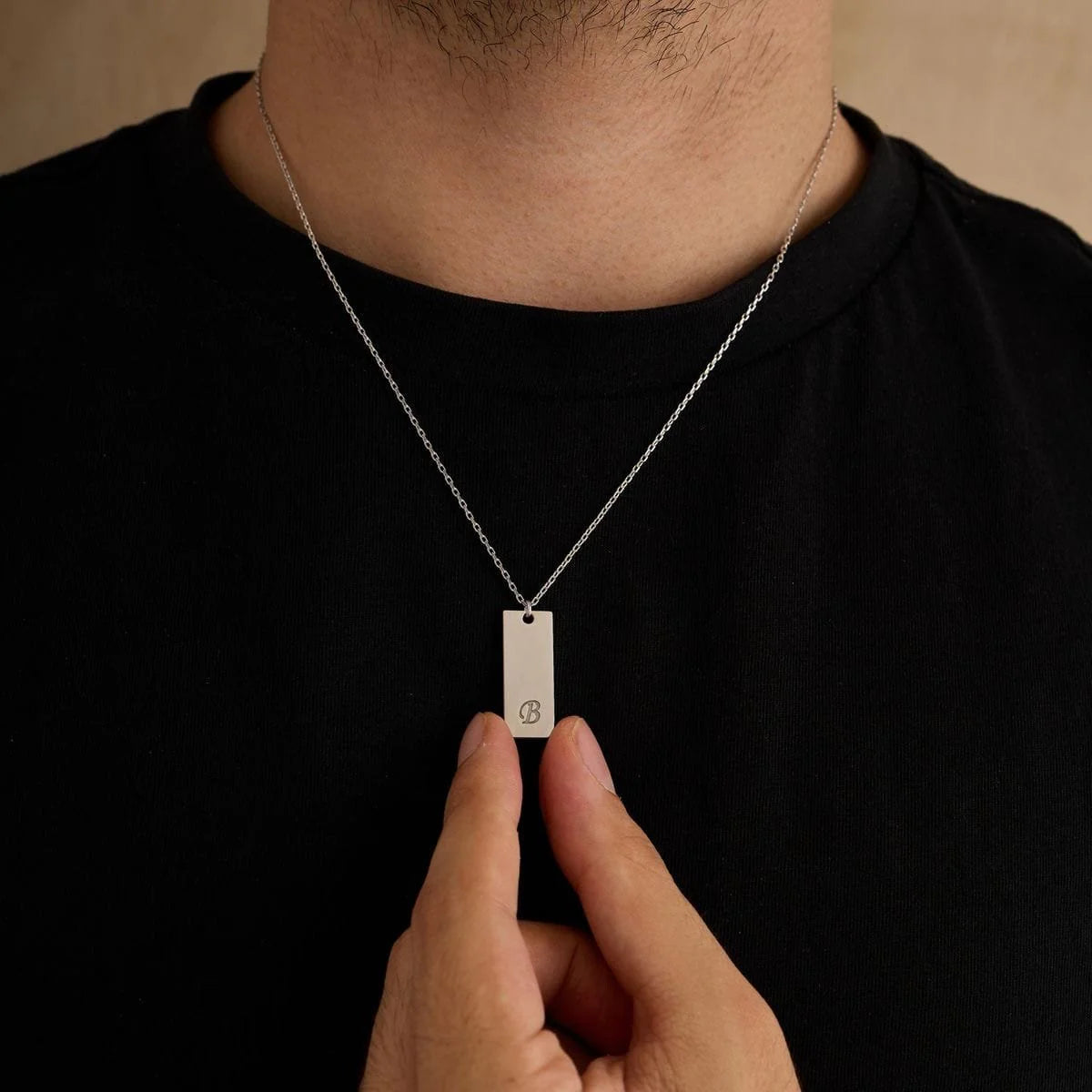 Tag Initial Necklace