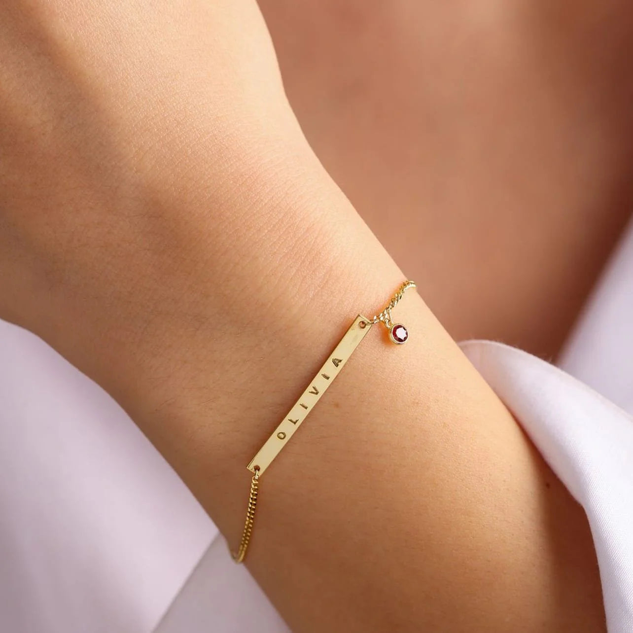Birthstone Bar Bracelet