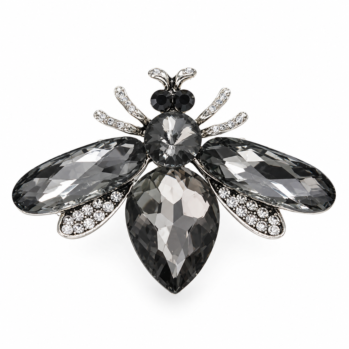 Black Crystal Insect Brooch