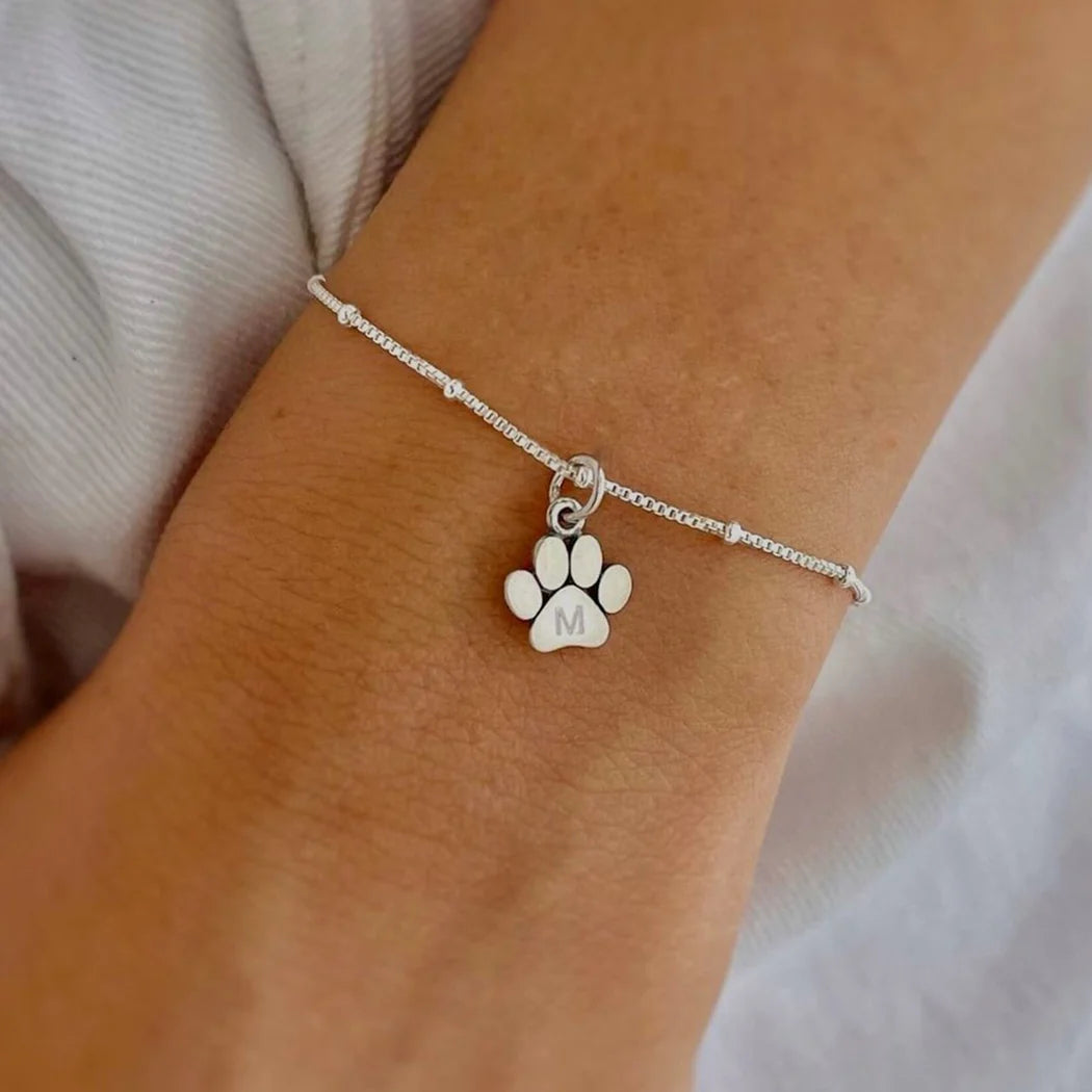 Paw Initial Bracelet