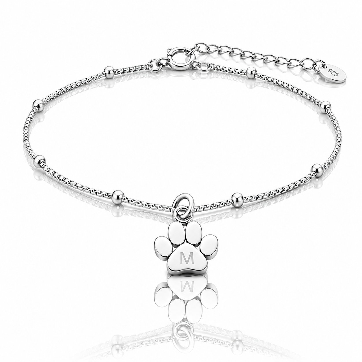 Paw Initial Bracelet