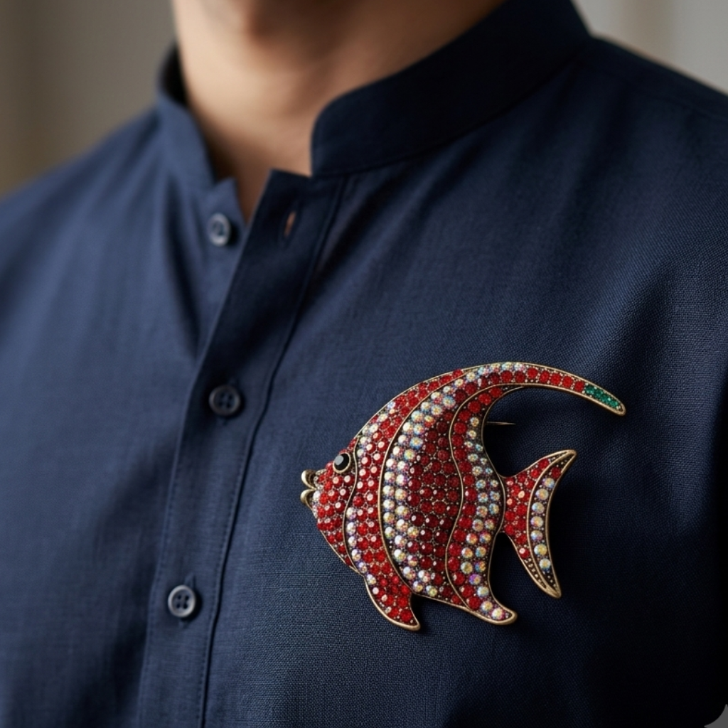 Red Brooches for wedding and Party in India