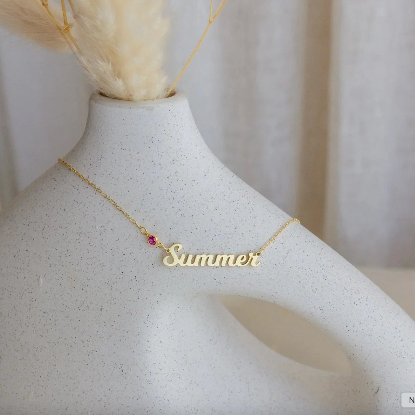 Birthstone Name Necklace
