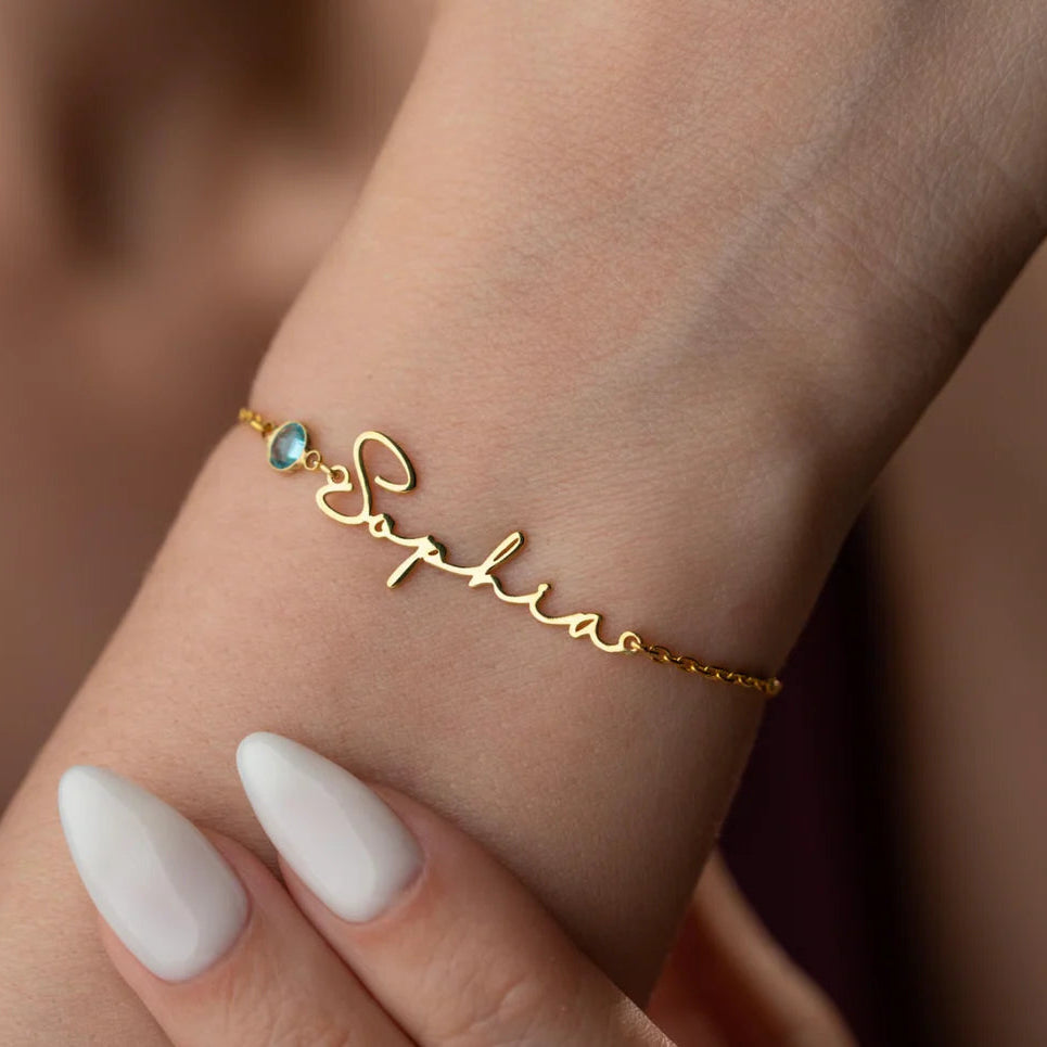 Birthstone Name Bracelet
