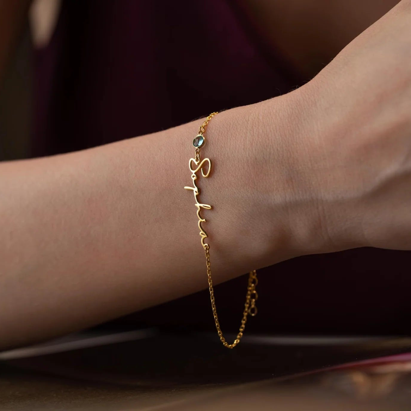 Birthstone Name Bracelet