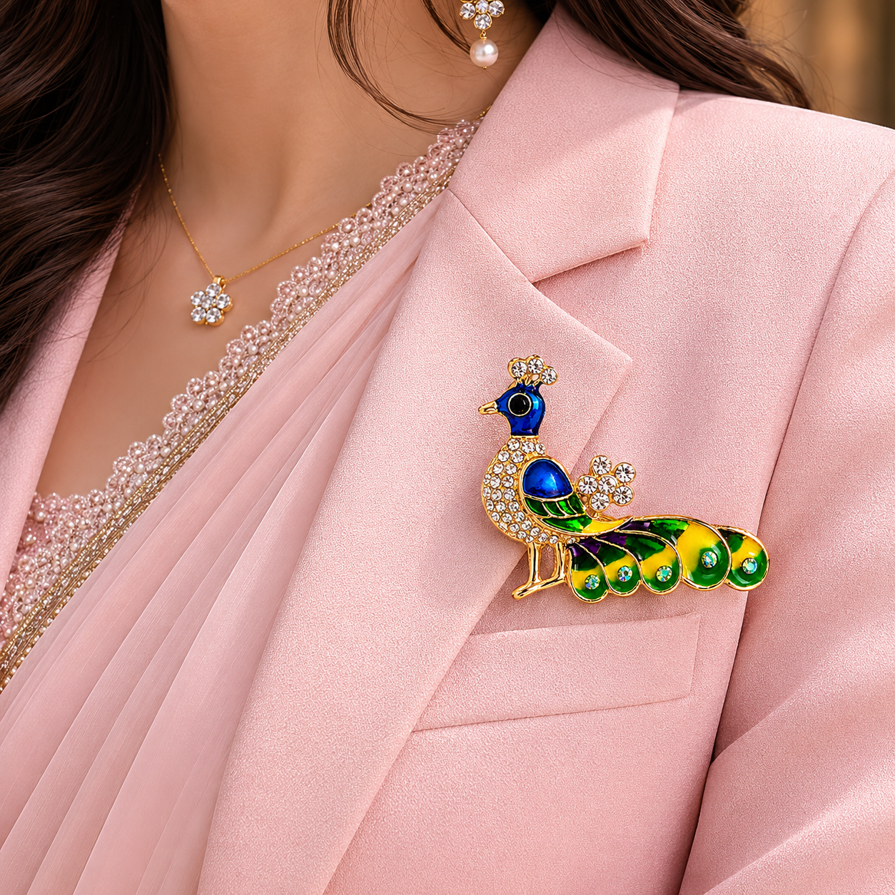 Royal Peacock Brooch
