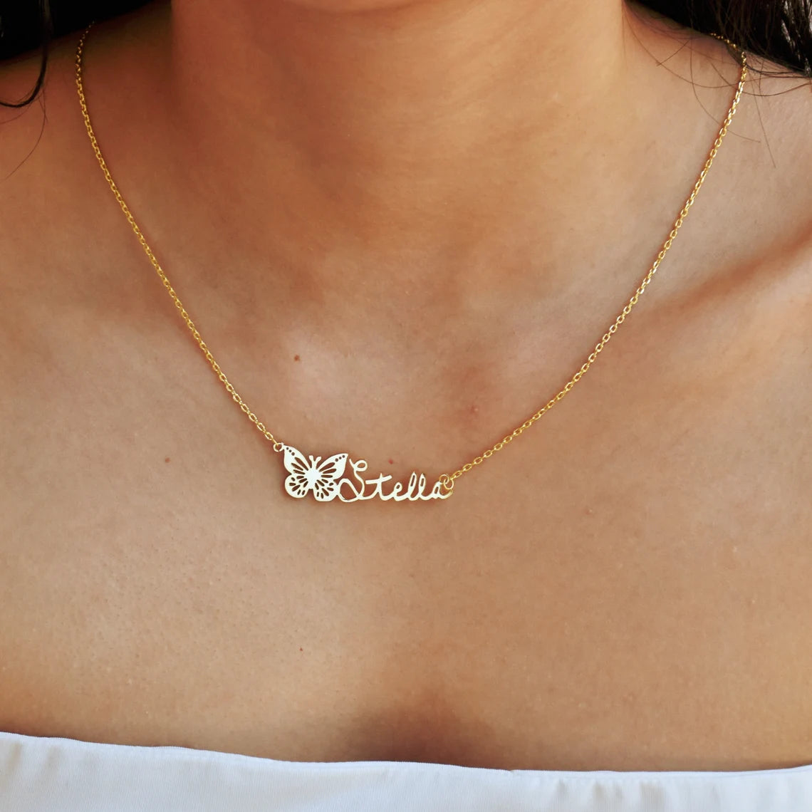 Butterfly Name Necklace
