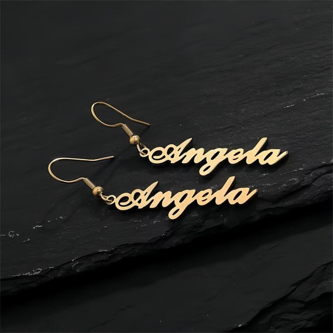 Signature Script Earrings