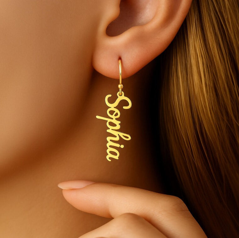 Signature Script Earrings