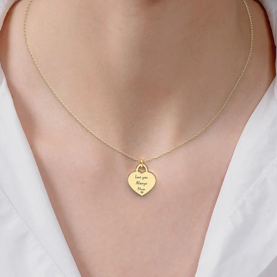 Handwritten Heart Message Necklace