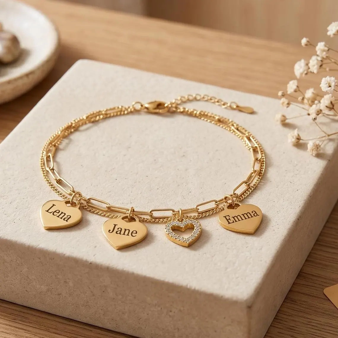 Personalised Heart Bracelet