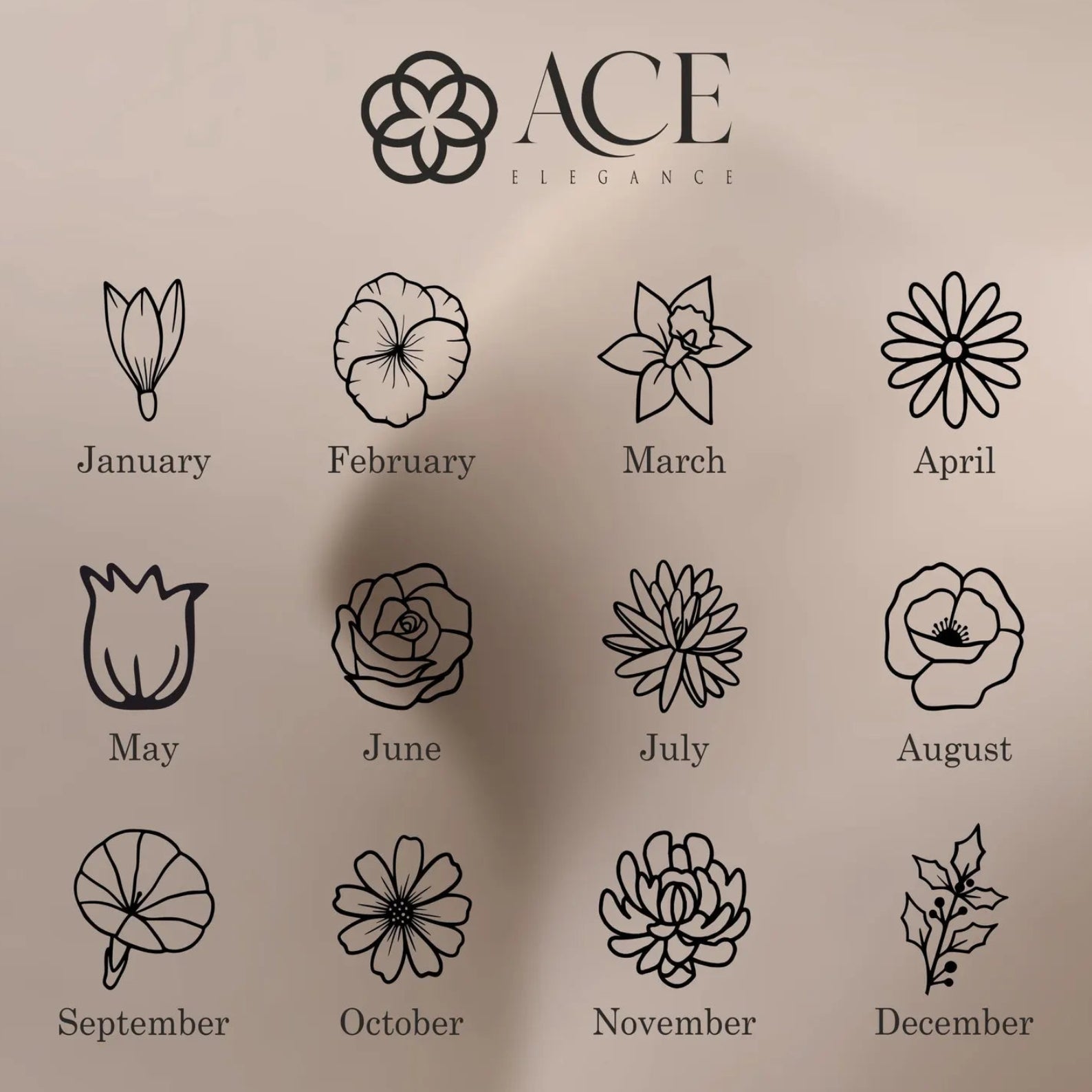Arabic Birth Flower Necklace